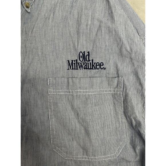 Lee Sport‎ Men’s XL Old Milwaukee Embroidered Long Sleeve Button Up Vintage Y2K - Picture 5 of 8